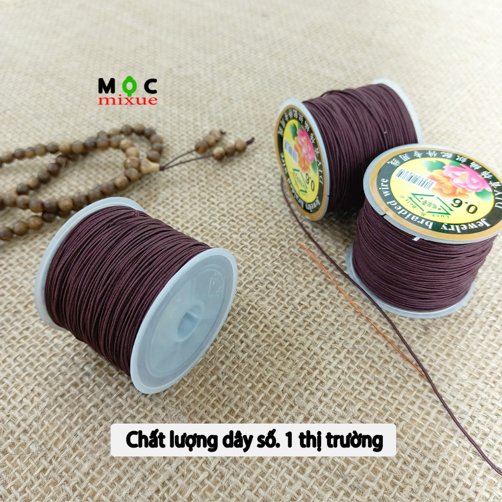 Dây dù lõi chun 0,6mm co giãn siêu bền 3m 5m 1 cuộn để xâu vòng gỗ vòng chuỗi hạt tràng 108 hạt vòng hanmde - Mộc mixue