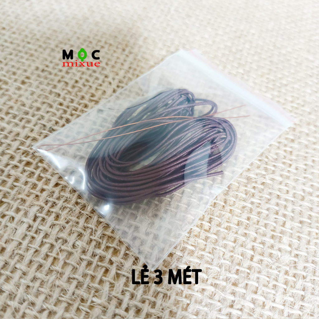 Dây dù lõi chun 0,6mm co giãn siêu bền 3m 5m 1 cuộn để xâu vòng gỗ vòng chuỗi hạt tràng 108 hạt vòng hanmde - Mộc mixue