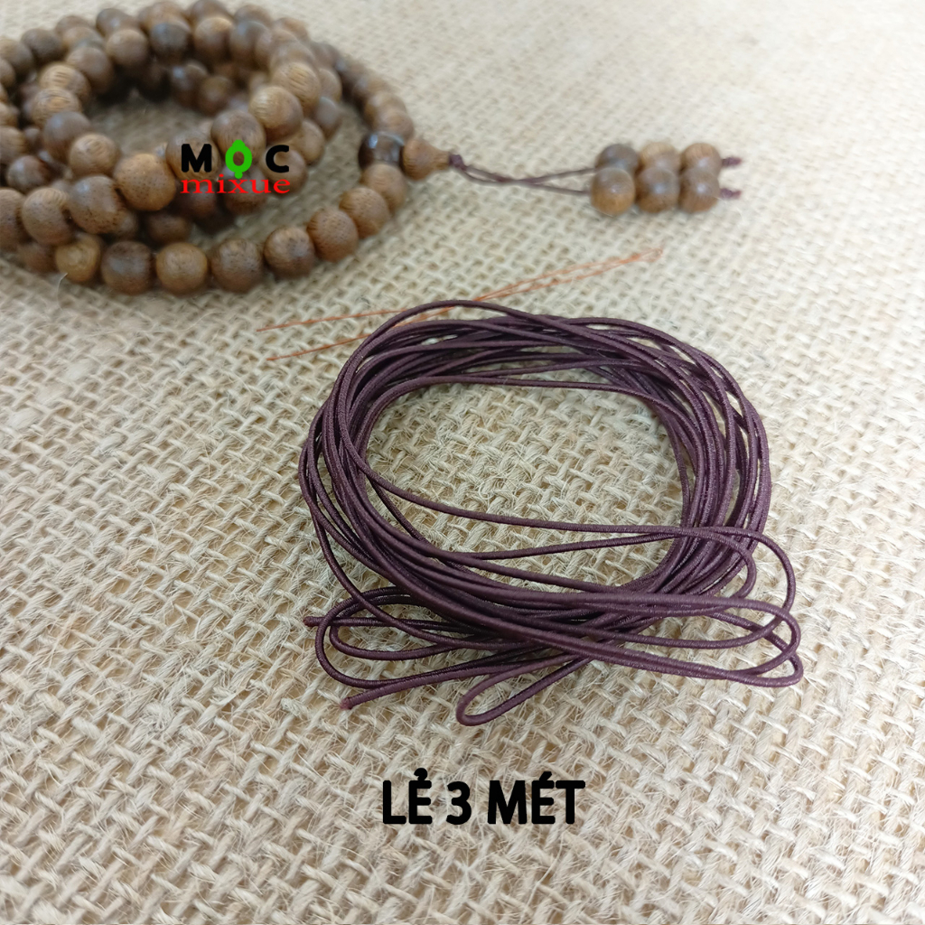 Dây dù lõi chun 0,6mm co giãn siêu bền 3m 5m 1 cuộn để xâu vòng gỗ vòng chuỗi hạt tràng 108 hạt vòng hanmde - Mộc mixue