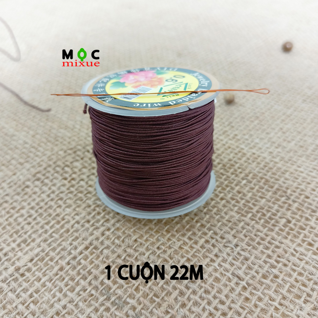 Dây dù lõi chun 0,6mm co giãn siêu bền 3m 5m 1 cuộn để xâu vòng gỗ vòng chuỗi hạt tràng 108 hạt vòng hanmde - Mộc mixue