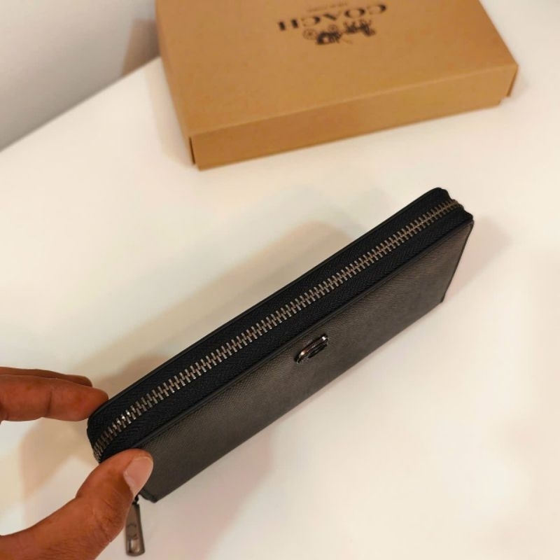 ✨ COACH® | Accordion Wallet With Signature Canvas Interior CJ884 ✨ ví cực đẹp, khoá kéo siêu mượt