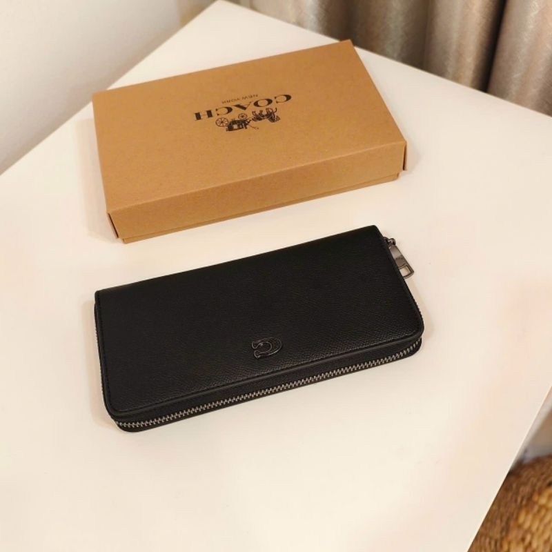 ✨ COACH® | Accordion Wallet With Signature Canvas Interior CJ884 ✨ ví cực đẹp, khoá kéo siêu mượt