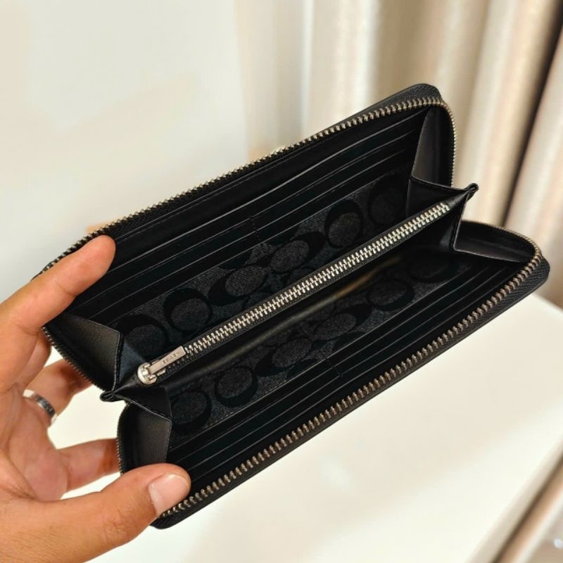 ✨ COACH® | Accordion Wallet With Signature Canvas Interior CJ884 ✨ ví cực đẹp, khoá kéo siêu mượt