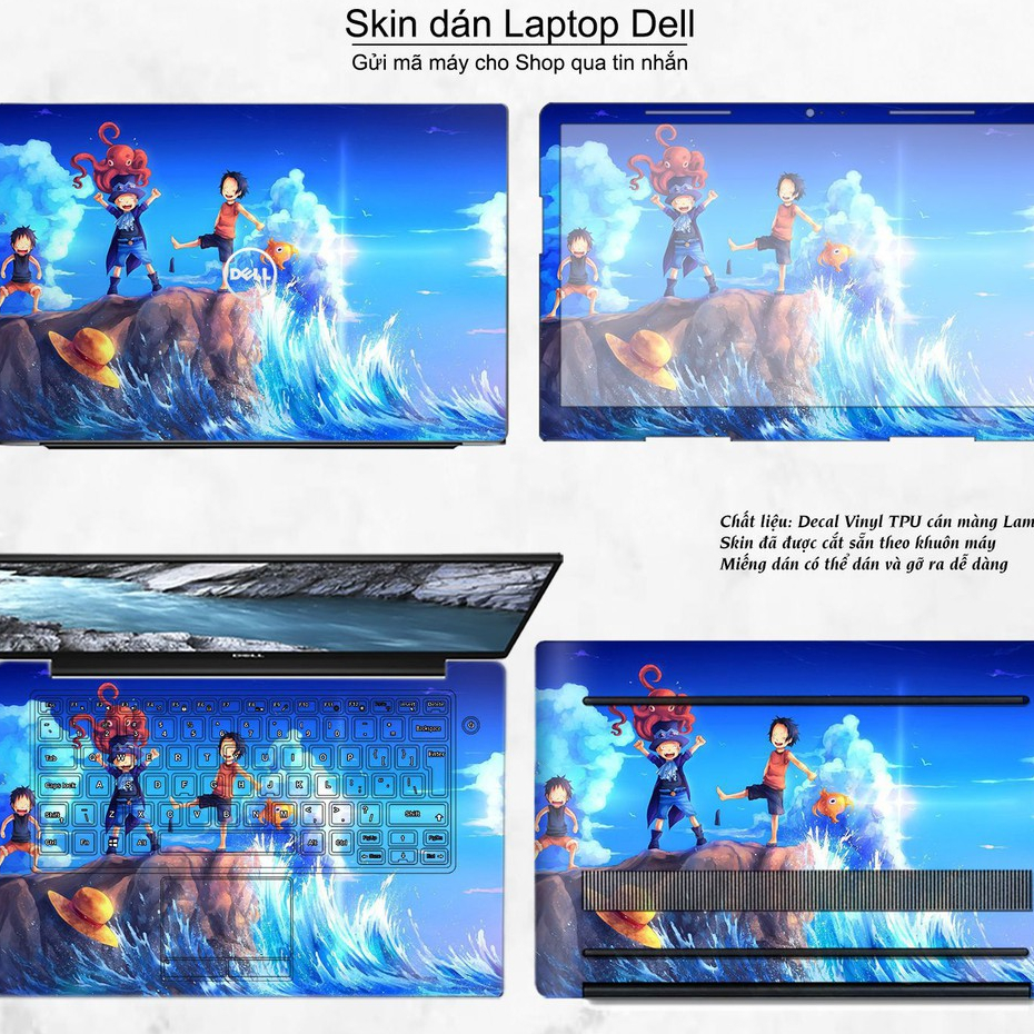 CỰC SỐC Skin dán Laptop Dell in hình One Piece nhiều mẫu 7  IN HÌNH THEO YÊU CẦU