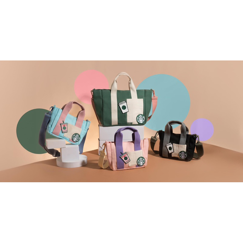 Túi Starbucks Color Block Mini Tote Blue