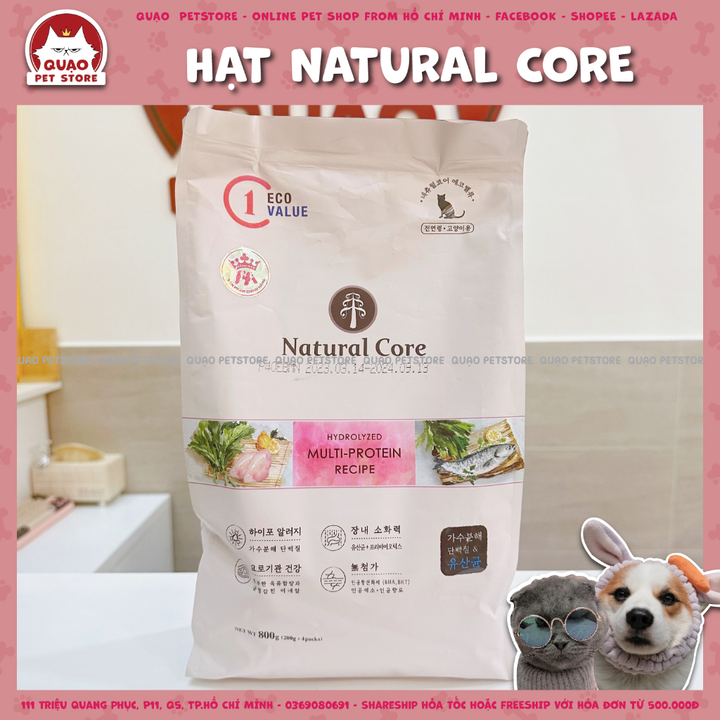 Natural Core ECO C1 800gr vị thịt gà, thức ăn hữu cơ đa đạm cho mèo