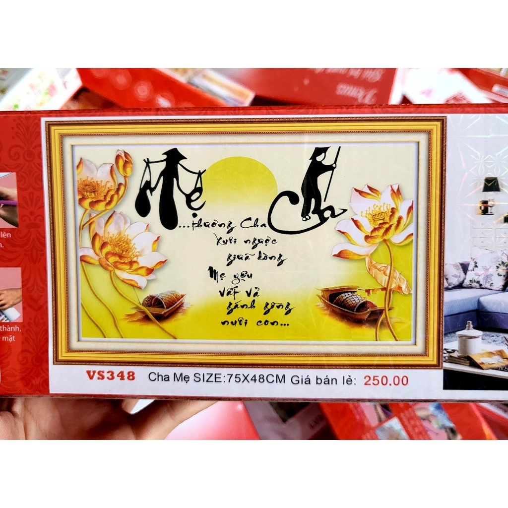 TRANH ĐÍNH ĐÁ THƯ PHÁP CHA MẸ