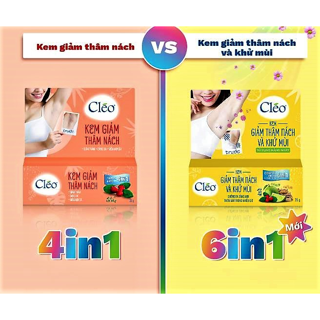 Kem Giảm Thâm Nách khử mùi , trắng da Cléo 35g giúp da dưới cánh tay mềm mịn, giảm thâm hiệu quả