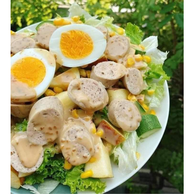 Xúc xích gà nấm hương eatclean, healthy, hỗ trợ giảm cân giữ dáng gói 500gr