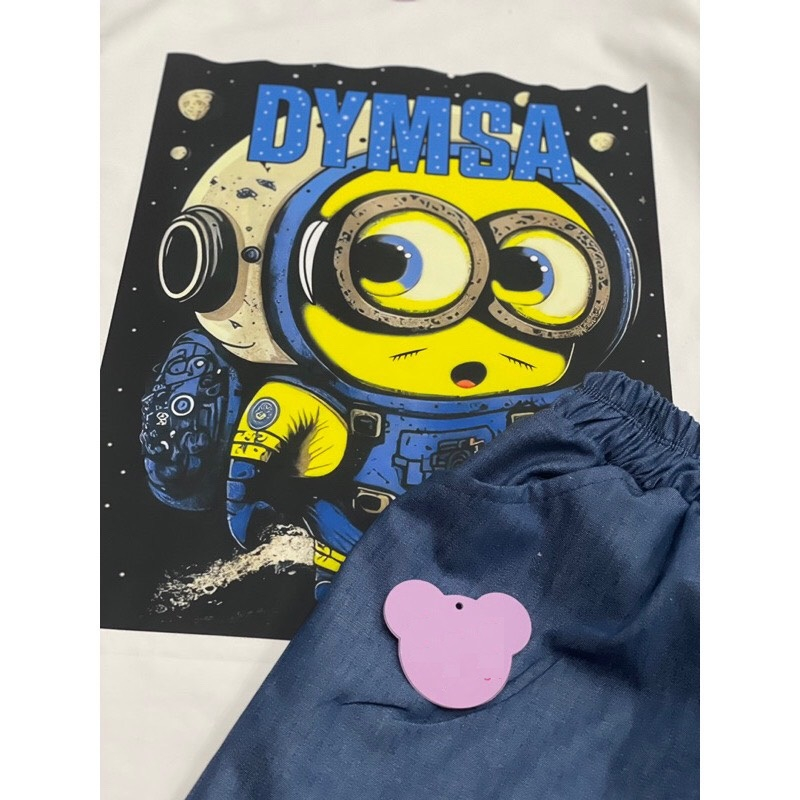Set Bộ Đùi Thun Phối Jean In Hình Minion Siêu Cưng