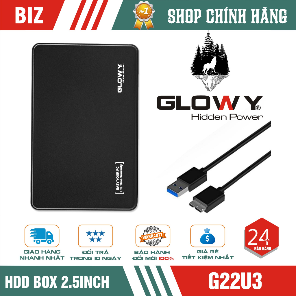 HDD BOX 2.5"  CHÍNH HÃNG ORICO - Gloway Sata III USB 3.0 ; BẢO HÀNH 2 NĂM !!!