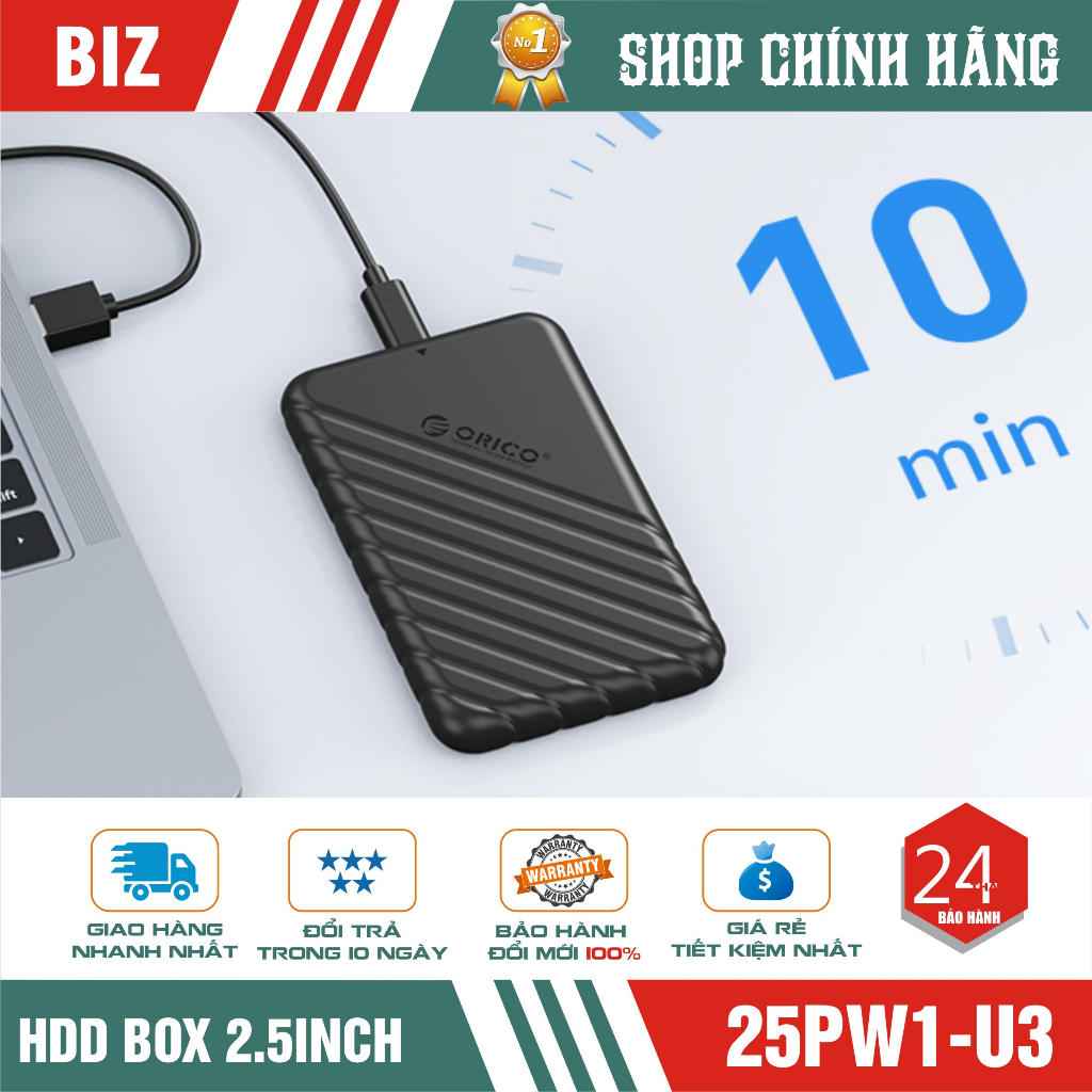 HDD BOX 2.5"  CHÍNH HÃNG ORICO - Gloway Sata III USB 3.0 ; BẢO HÀNH 2 NĂM !!!
