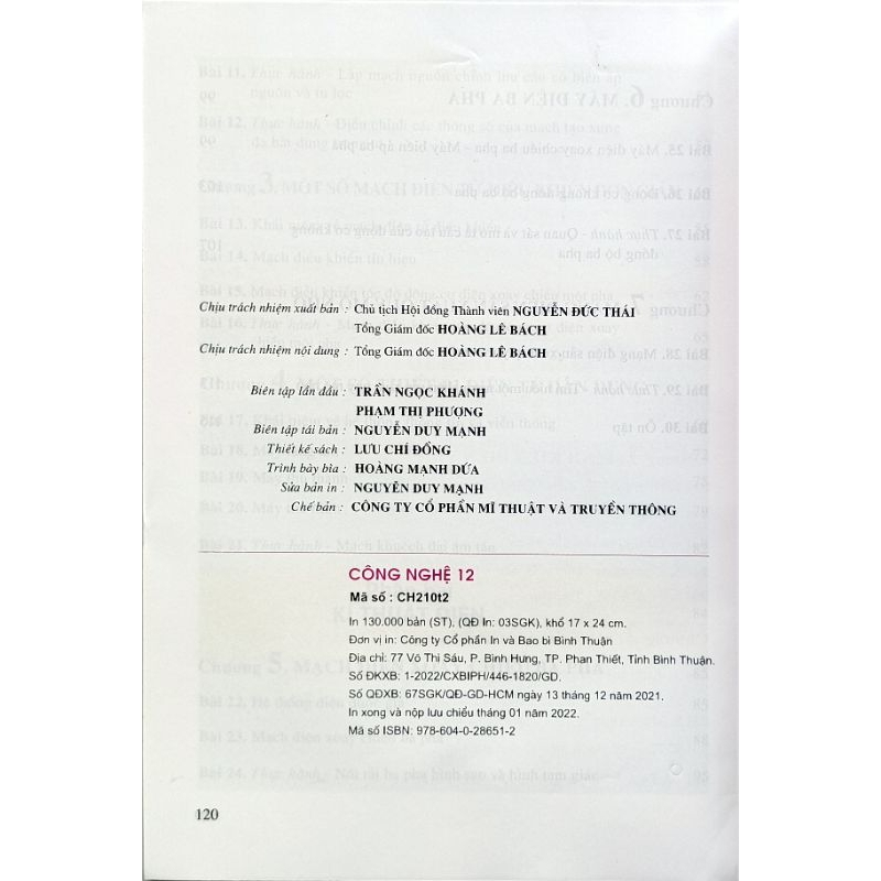 Công Nghệ 12 và Bìa bao