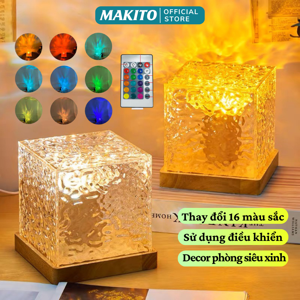 Đèn Ngủ Makito Để Bàn 3D Hình Ngọn Lửa Decor Phòng Siêu Đẹp