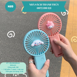 Quạt mini tích điện cầm tay cổng sạc USB hình Sanrio My Melody,Cinnamoroll, Kuromi, Pochacco dễ thương