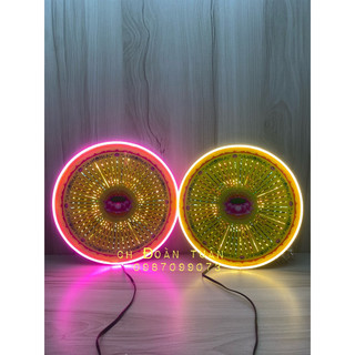 Đèn hào quang mica cơ neon hình hoa sen & hình chữ vạn