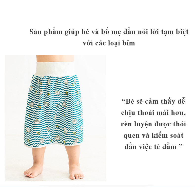 Váy chống tè dầm ngăn thấm khi ngủ cho bé trai và bé gái có thể giặt được Mody M100