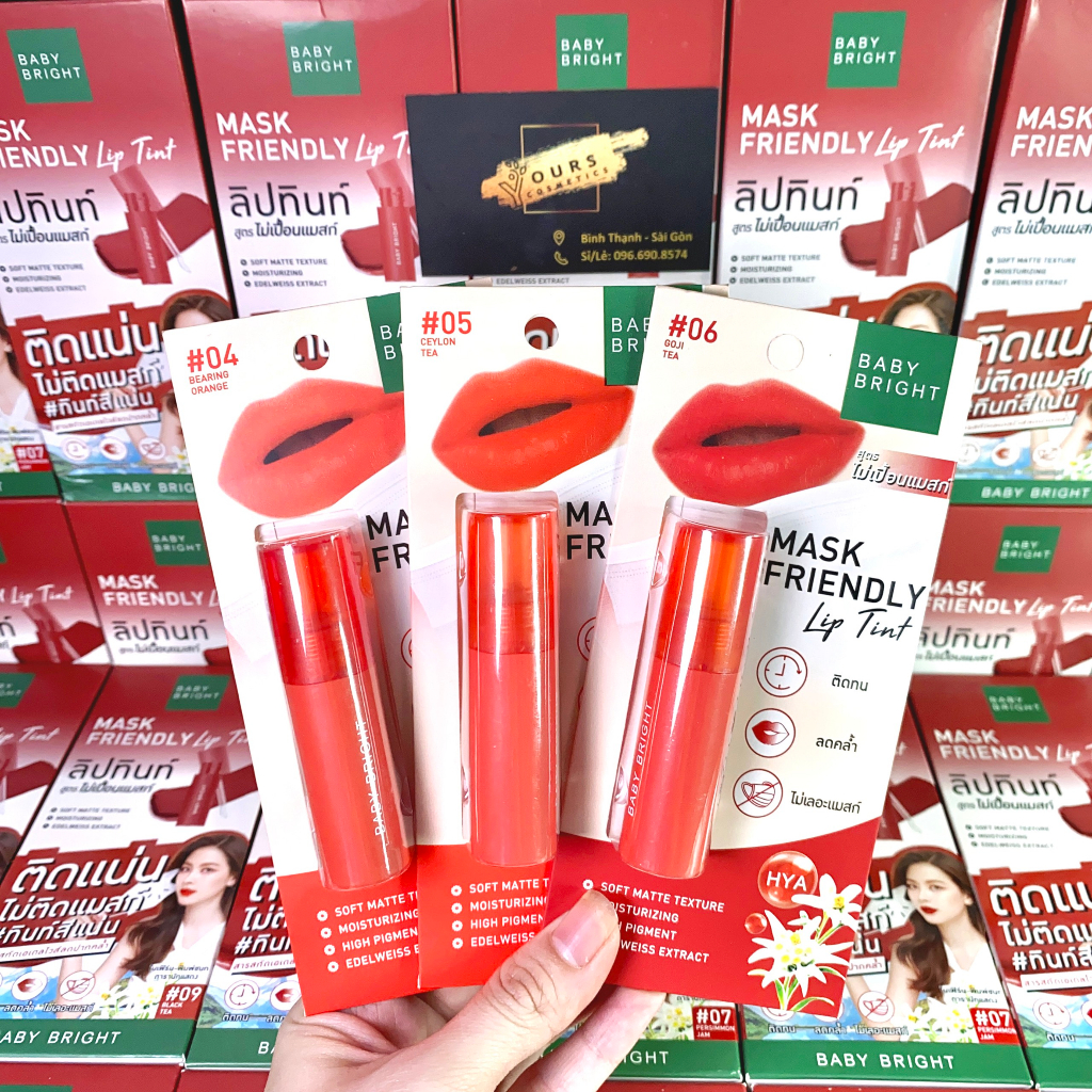 Son Tint Baby Bright Mask Friendly Lip Tint không lem, không dính - Son kem không lem, không dính khẩu trang