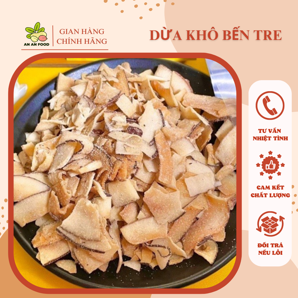 Dừa Khô Sấy Giòn Cơm Dừa Khô Bến Tre 500G