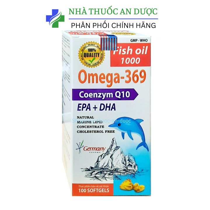 Dầu cá Fish oil 1000 Omega 369 tốt cho tim mạch, trí não, atwng cường thị lực – Hộp 100 viên