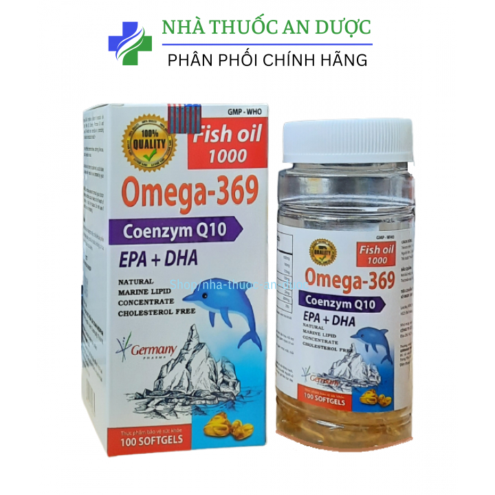 Dầu cá Fish oil 1000 Omega 369 tốt cho tim mạch, trí não, atwng cường thị lực – Hộp 100 viên