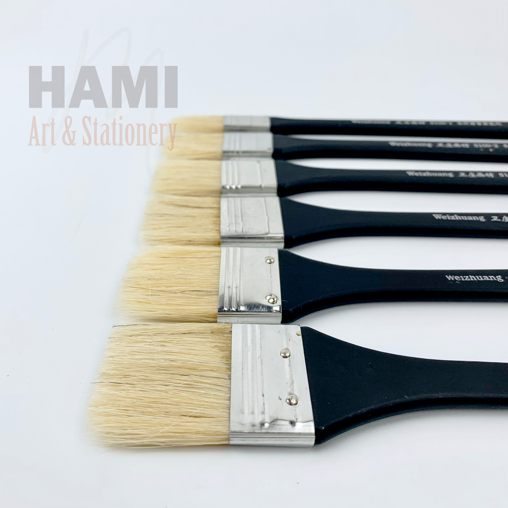 Cọ lông lợn thân dài đỉnh bằng vẽ acrylic, sơn dầu, màu nước