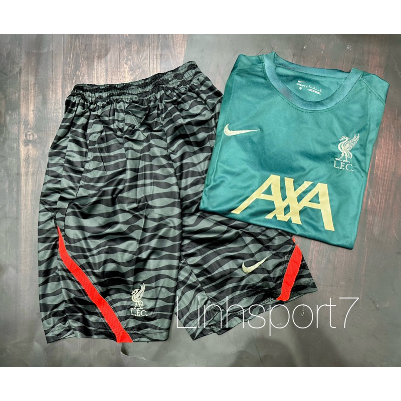 Bộ Thể Thao Bóng Đá Có túi Hàng Thái CLB Liverpool Xanh rêu 2022