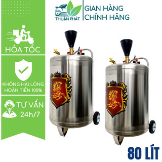 Bình tạo bọt tuyết rửa xe inox 304 hiệu Con ngựa bình Foam dùng máy nén khí loại 70 lít Thuận Phát