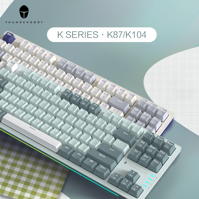 Bàn phím cơ có dây 104 phím Keycaps PBT có thể hoán đổi nóng Thunderobot K104