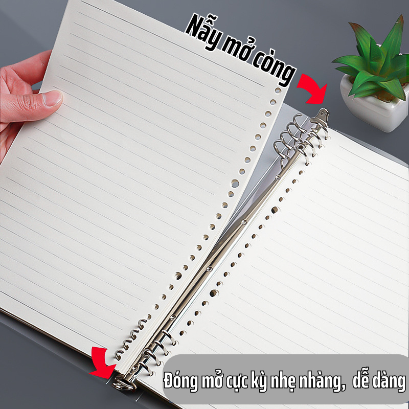 Sổ Còng Sắt Binder A5 B5 A4 [Giá Rẻ Nhất] Refill Giấy Kẻ Ngang Caro Ôly Bìa Sổ Tập Lò Xo Tay Journal Bullet Nhựa KLong