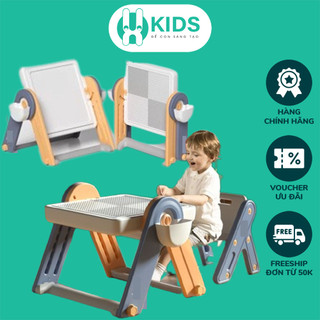 Bộ bàn xếp hình kèm bảng vẽ đa năng 6 in1 cao cấp X KIDS  cho trẻ em, thiết kế dáng chữ A xoay 180 độ, gấp gọn dễ dàng