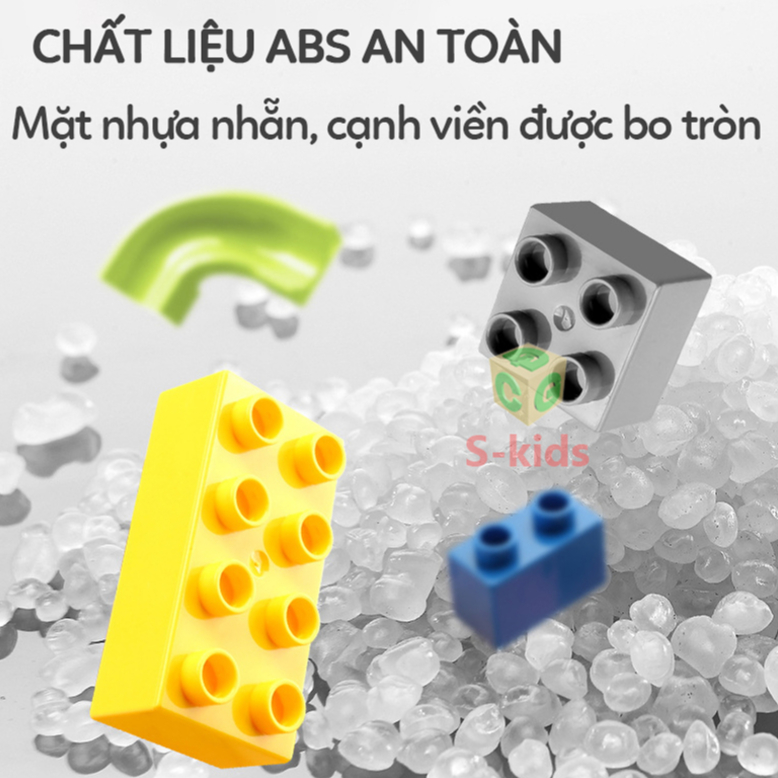 Đồ chơi xếp hình cho bé loại to, bộ lắp ghép các khối cỡ lớn bằng nhựa ABS túi 500 gram