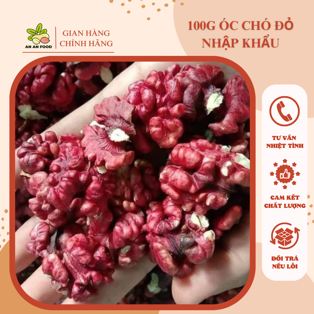 100G Nhân Óc Chó Đỏ Mỹ Sấy Chín Nấu Sữa Hoặc Ăn Liền Ăn Vặt Mẹ Bầu