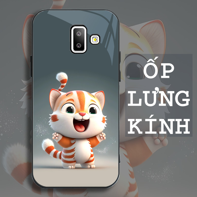 Ốp Lưng SAMSUNG GALAXY J6, J6 PLUS Mặt kính cường lực, cao cấp Họa tiết 12 CON GIÁP NGỘ NGHĨNH
