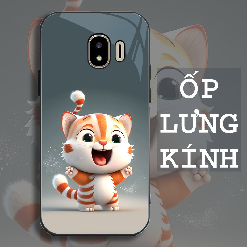 Ốp Lưng SAMSUNG GALAXY J2 PRO, J4 2018 Mặt kính cường lực, cao cấp Họa tiết 12 CON GIÁP NGỘ NGHĨNH