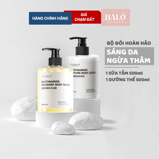 Dưỡng thể sữa tắm trắng da Niacinamide combo trắng bật tone da kích trắng ủ trắng body toàn thân