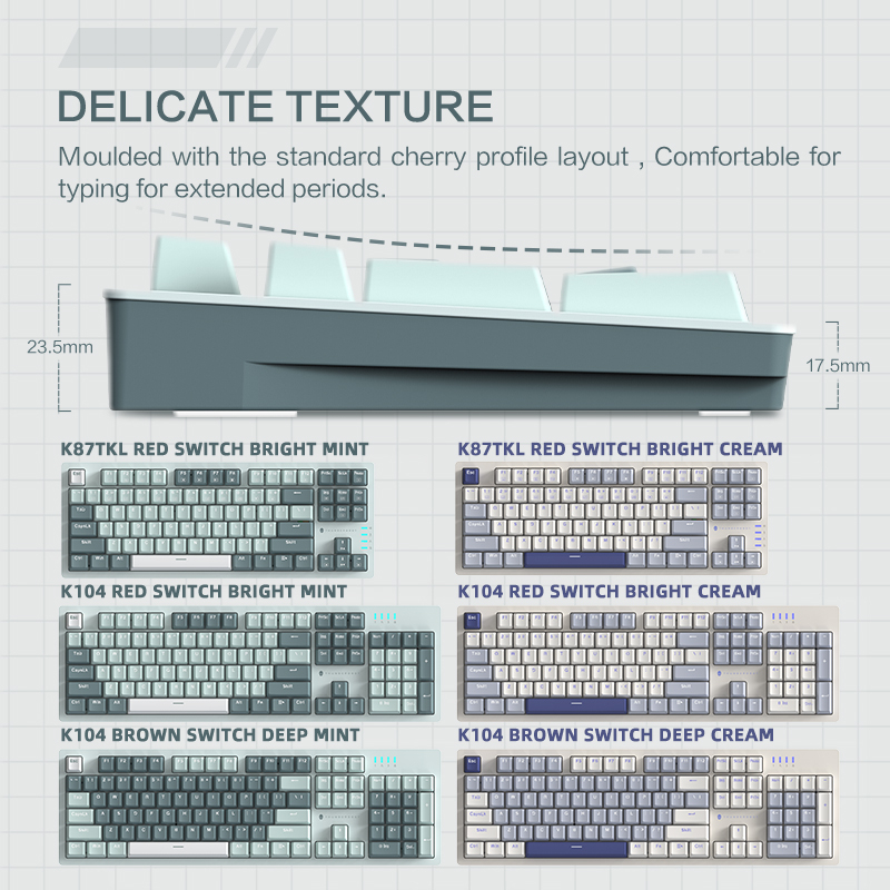 Bàn phím cơ có dây 104 phím Keycaps PBT có thể hoán đổi nóng Thunderobot K104