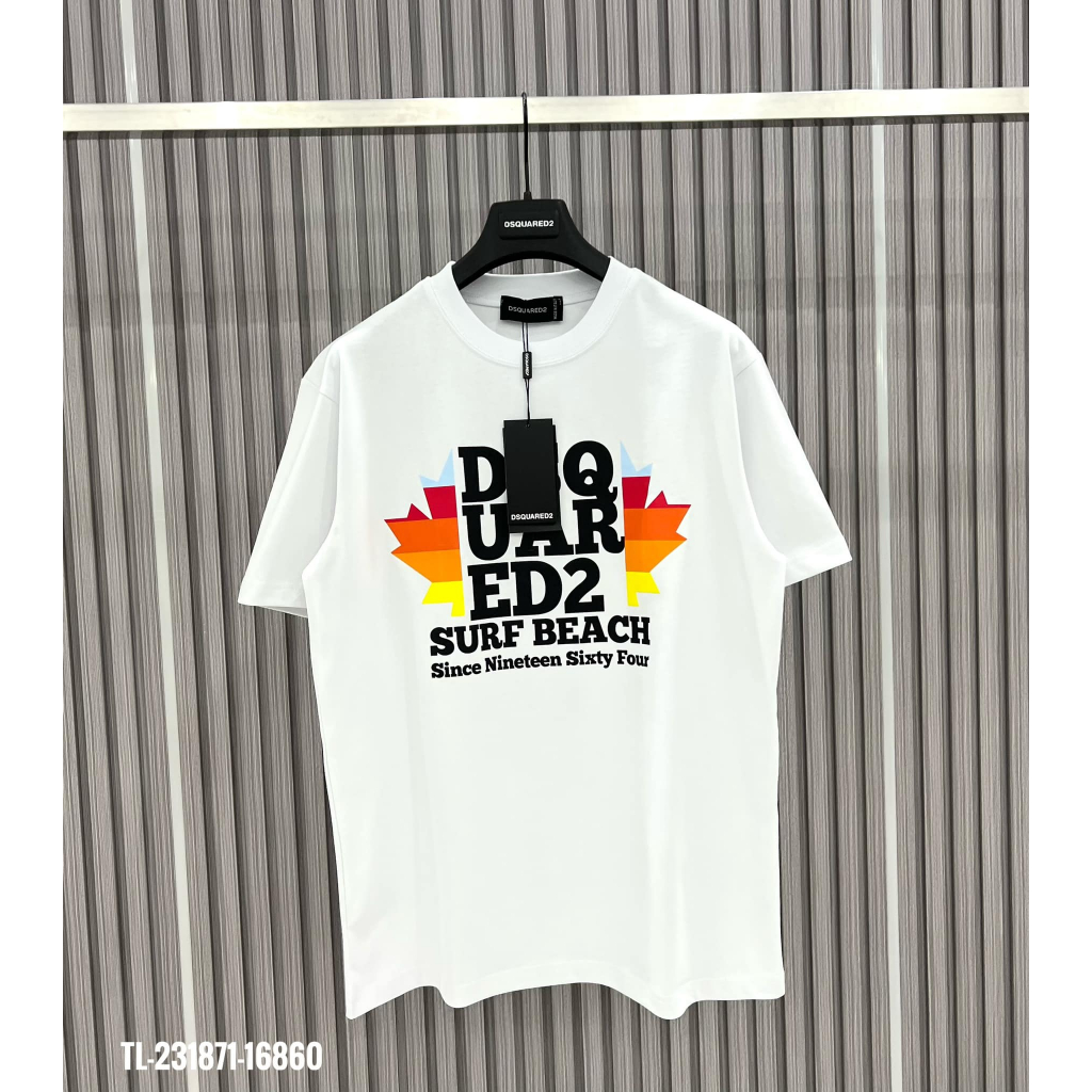 Áo thun nam nữ họa tiết in nổi bật DSQ Lá Hai Bên - thiết kế độc đáo