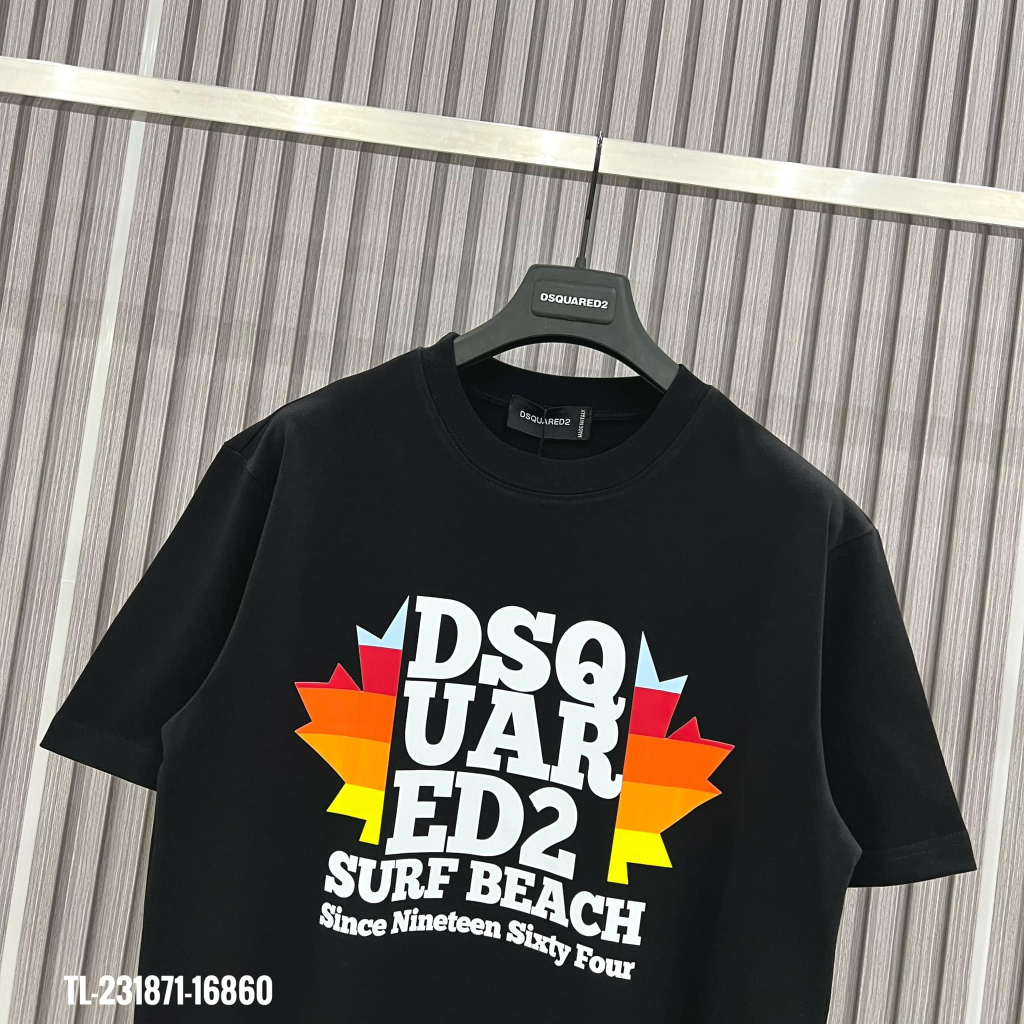Áo thun nam nữ họa tiết in nổi bật DSQ Lá Hai Bên - thiết kế độc đáo