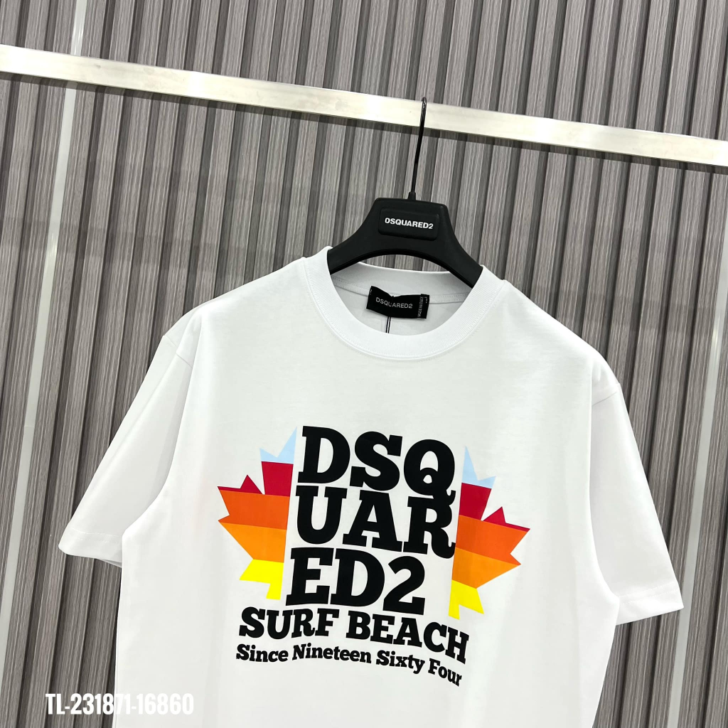 Áo thun nam nữ họa tiết in nổi bật DSQ Lá Hai Bên - thiết kế độc đáo