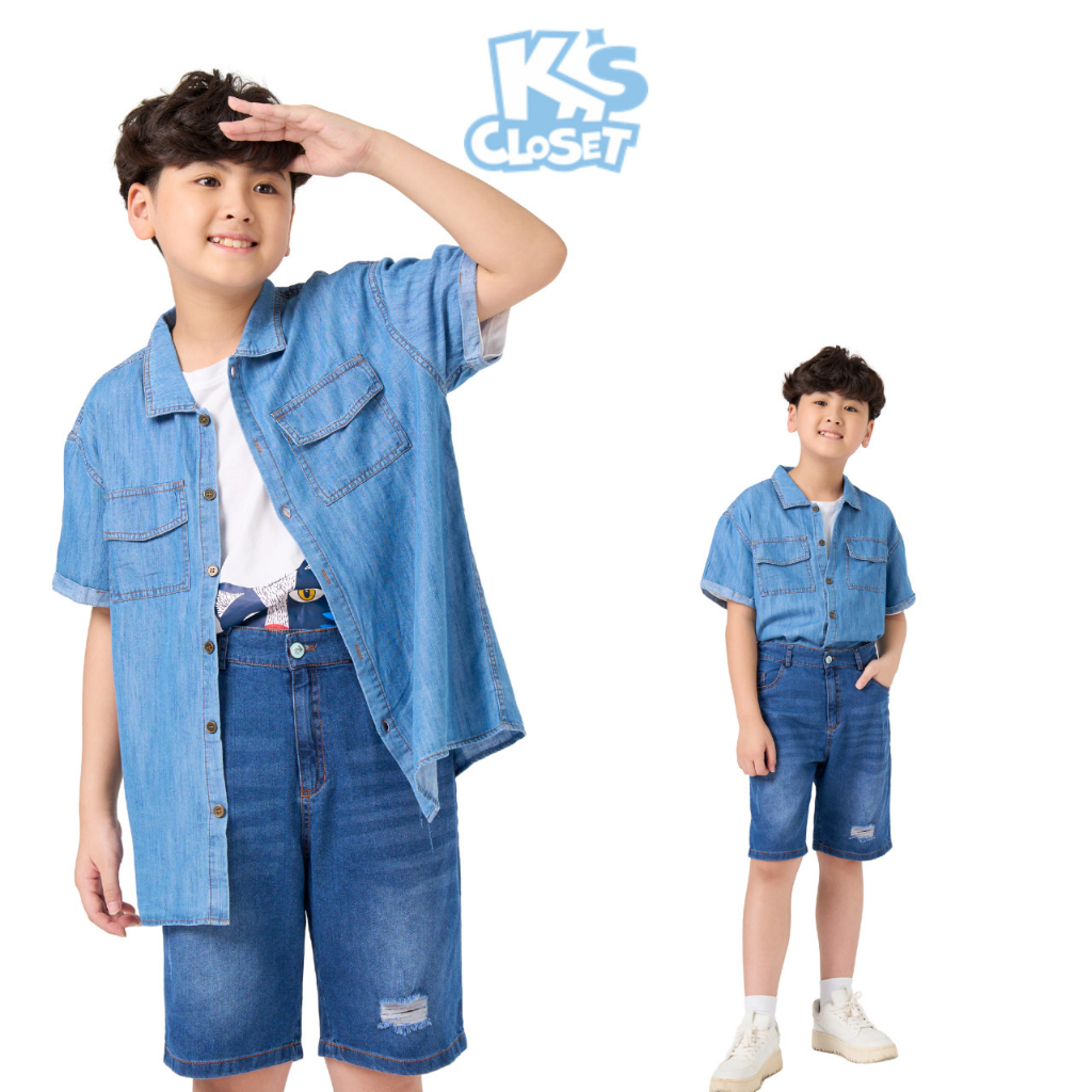Aó Sơ Mi Bò Bé Trai K'SCLOSET Dành Cho Bé  - KT85THS