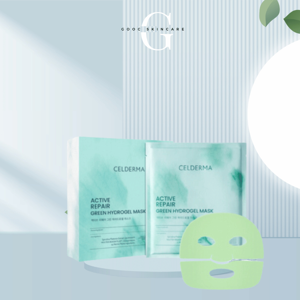 Mặt nạ tảo xoắn Cellderma Active Repair Green Hydrogel cấp ẩm dưỡng trắng