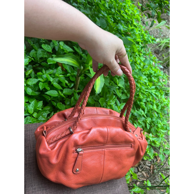 Túi xách tay quai đan da thật sz 27x15