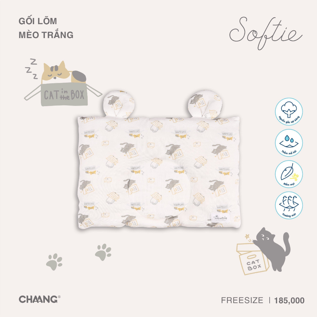 Gối Lõm Sơ Sinh Mèo CHAANG AW23D8