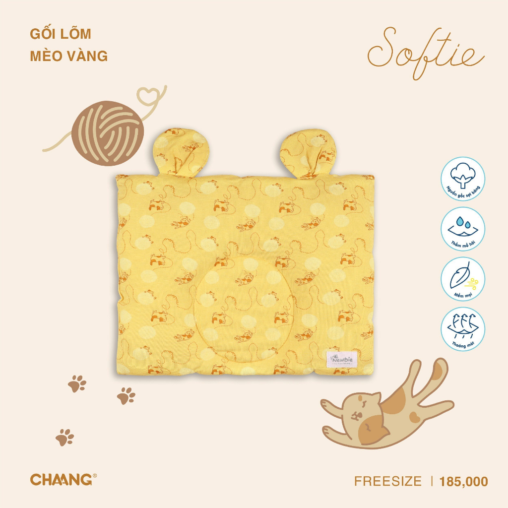 Gối Lõm Sơ Sinh Mèo CHAANG AW23D8