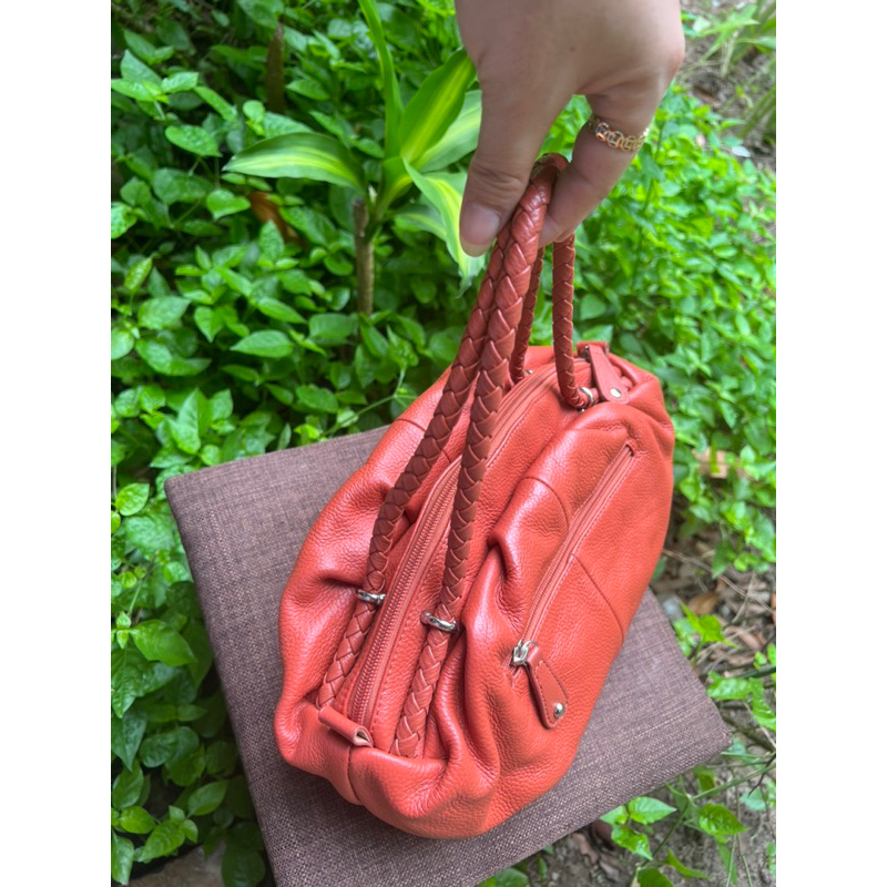 Túi xách tay quai đan da thật sz 27x15