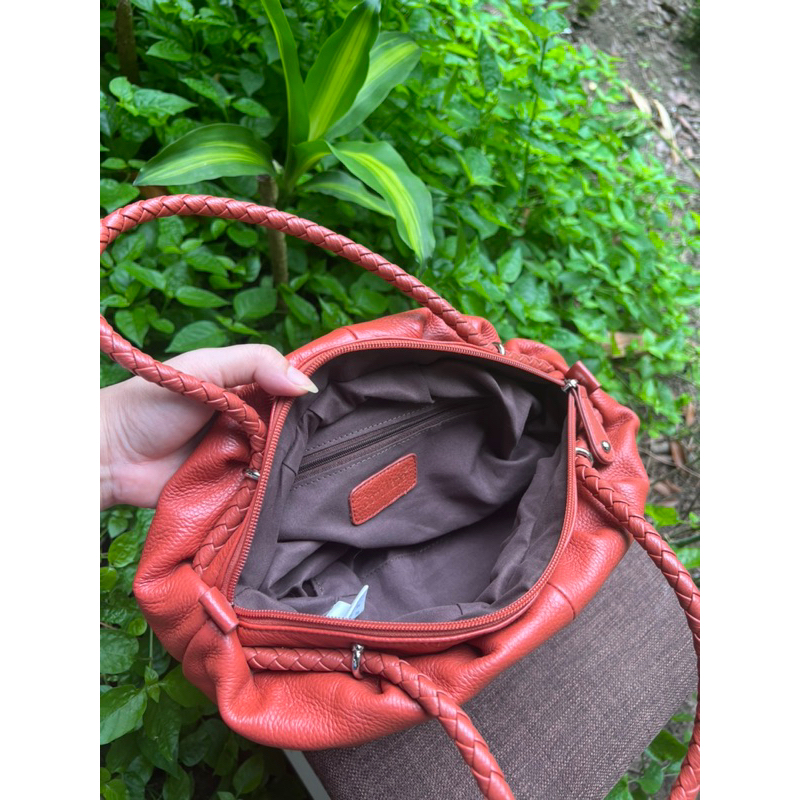 Túi xách tay quai đan da thật sz 27x15