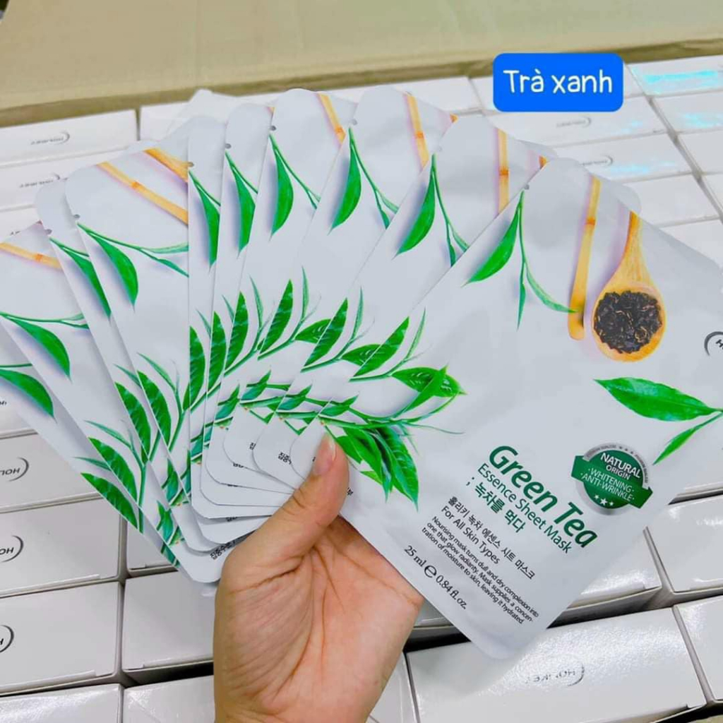 Hộp 10 miếng mặt nạ Holikey Hàn Quốc, Mặt nạ Holikey trắng da xóa nhăn