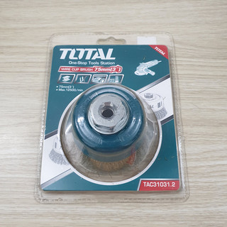 Chén cước (Chổi cước) thau thẳng TAC31031.2 - Chất liệu sợi đồng - Ngang 75mm - Lỗ tâm M10 x 1.5 - Kích thước sợi 0.3mm
