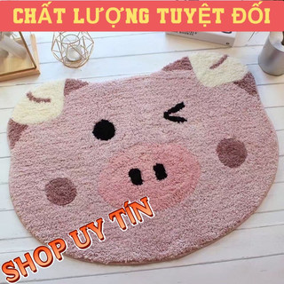 Thảm chùi chân/thảm lau chân 3D lông cừu cao cấp siêu xinh thấm hút tốt, chống trơn trượt, phù hợp dùng nhà tắm, cửa ra